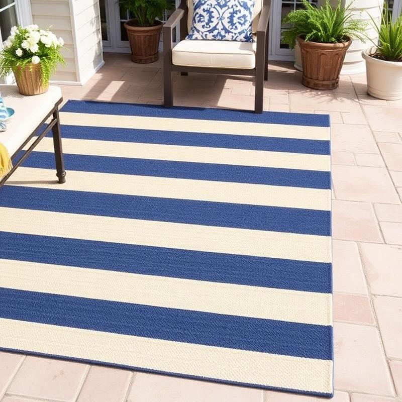 Outdoor Striped Patio Rug